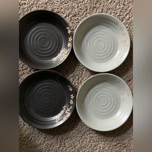 Authentic Japanese Floral Rice Plates Set of 4